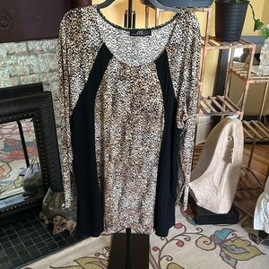 Midnight Velvet Animal Print Top with Black Accents